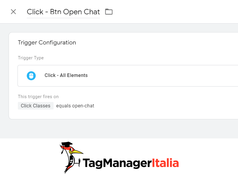 trigger google tag manager open chat customerly