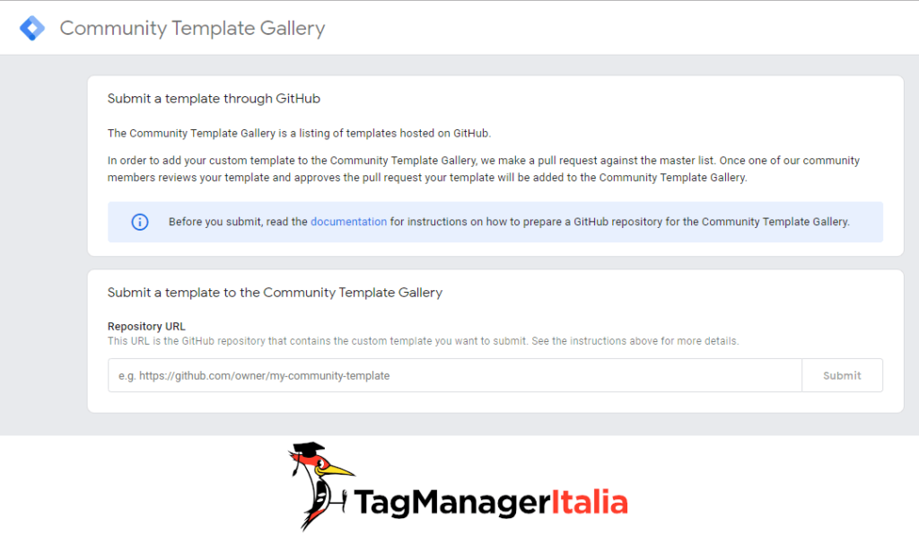 community template gallery gtm submit