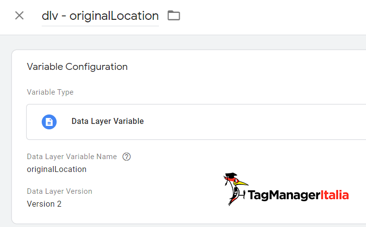 datalayer variable - originLocation