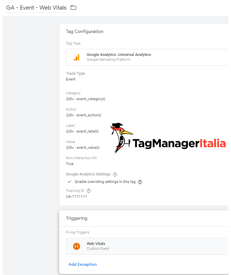 Google Analyitcs web vitals google tag manager