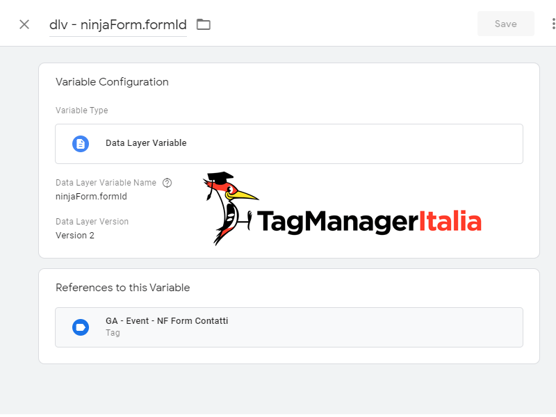 Ninja form id con google tag manager
