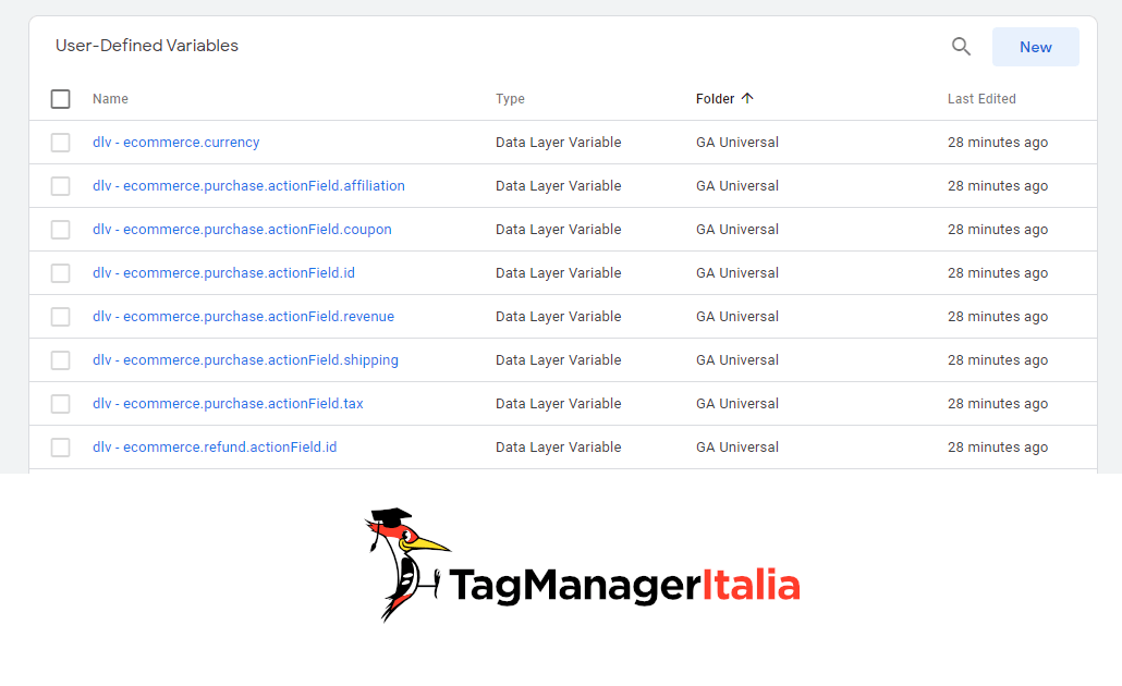 variabili dataLayer per GA4