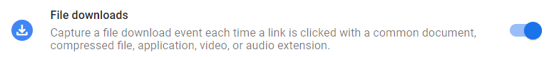 file downloads event enhanced measurement in Google Analytics 4