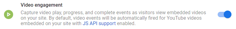 video engagemenet event enhanced measurement in Google Analytics 4