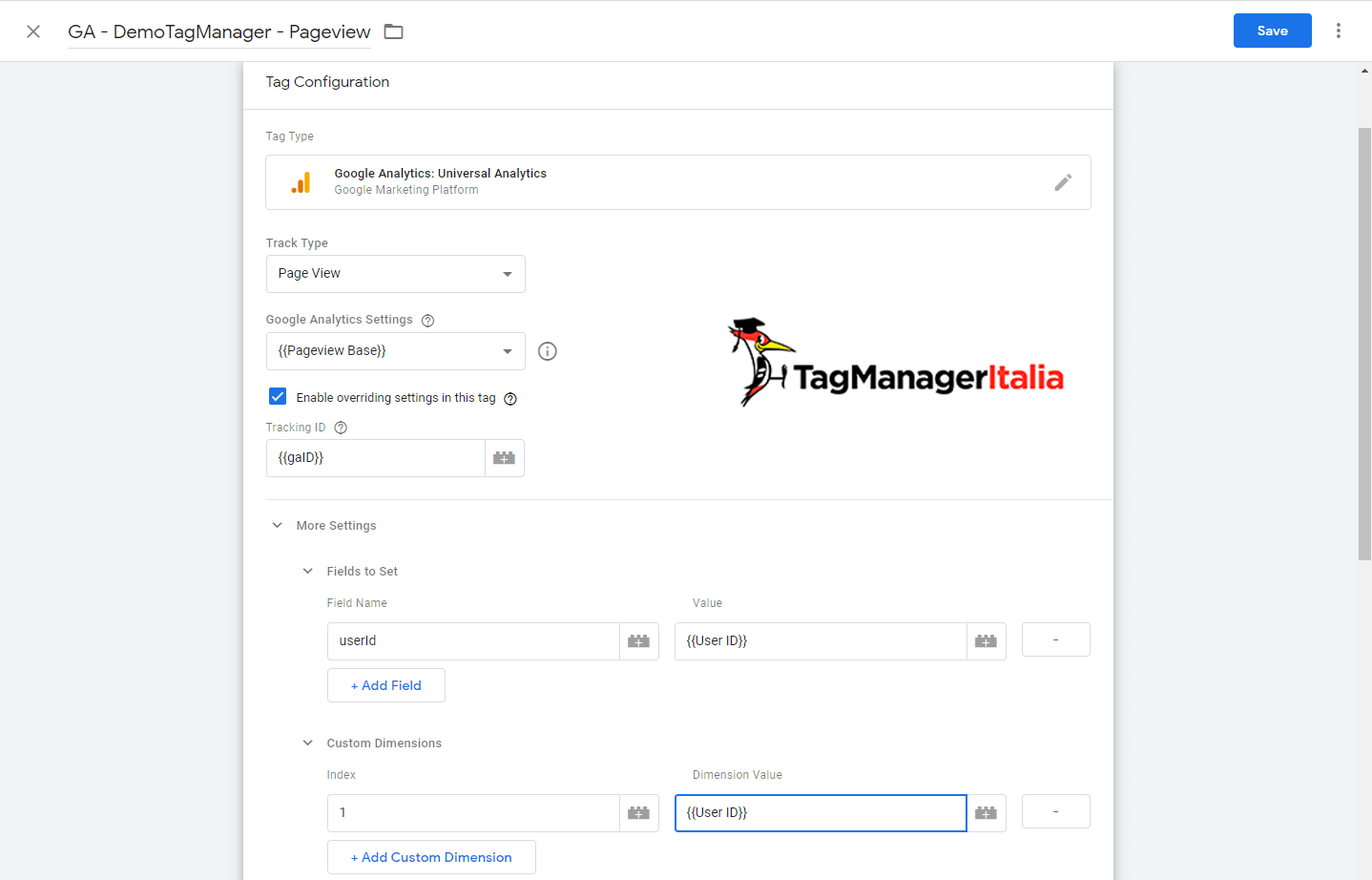 tag abilitare user id in analytics con google tag manager