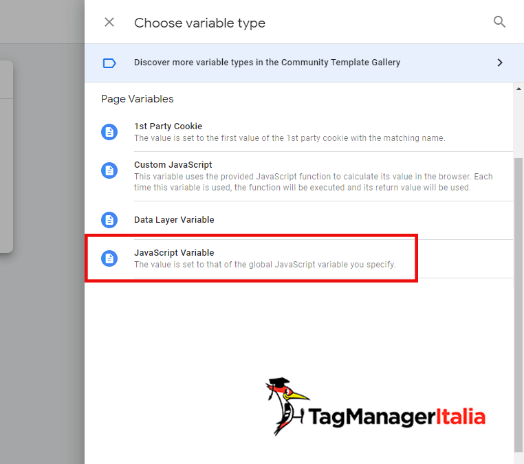 variabile JavaScript per tracciare errori 404 con google tag manager