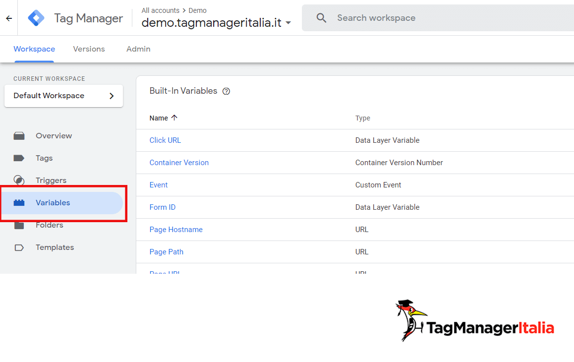 variabili google tag manager