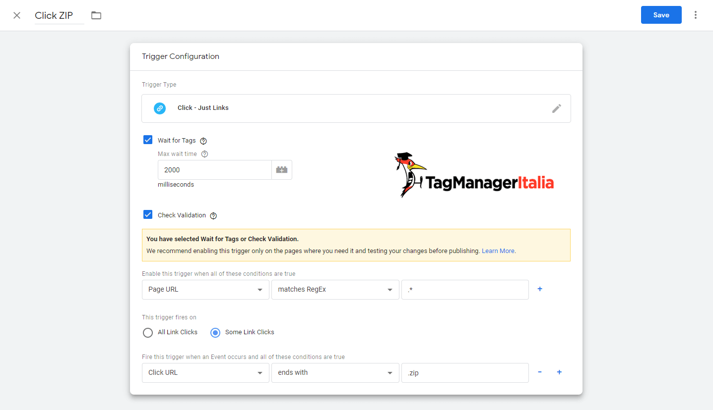 google tag manager download file zip step 1