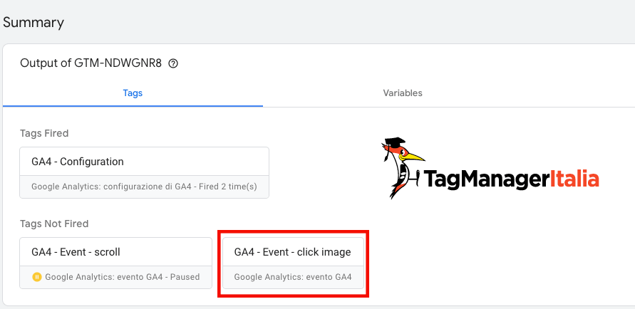 GA4 tag click image not fired