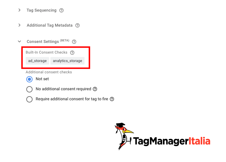 built-in consent checks tag google