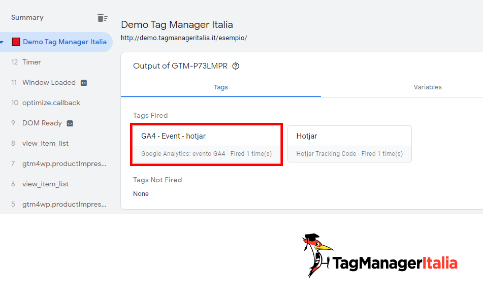 Tag evento GA4 hotjar user id fired