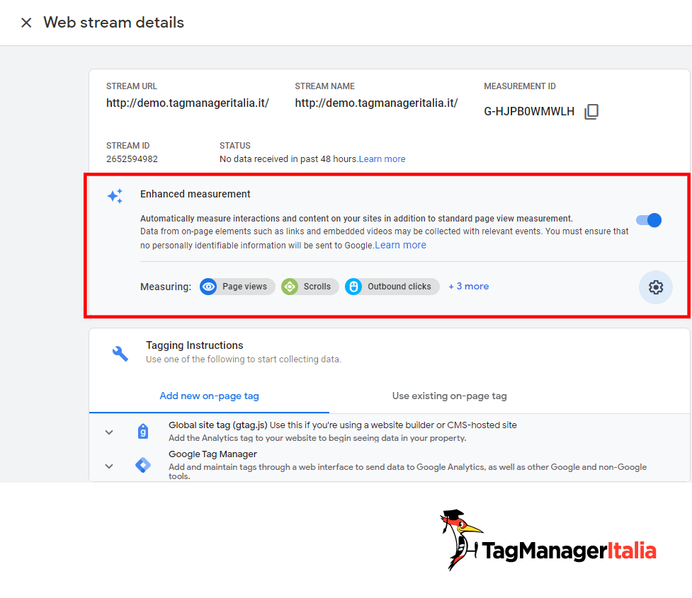 Enhanced measurement Google Analytics 4