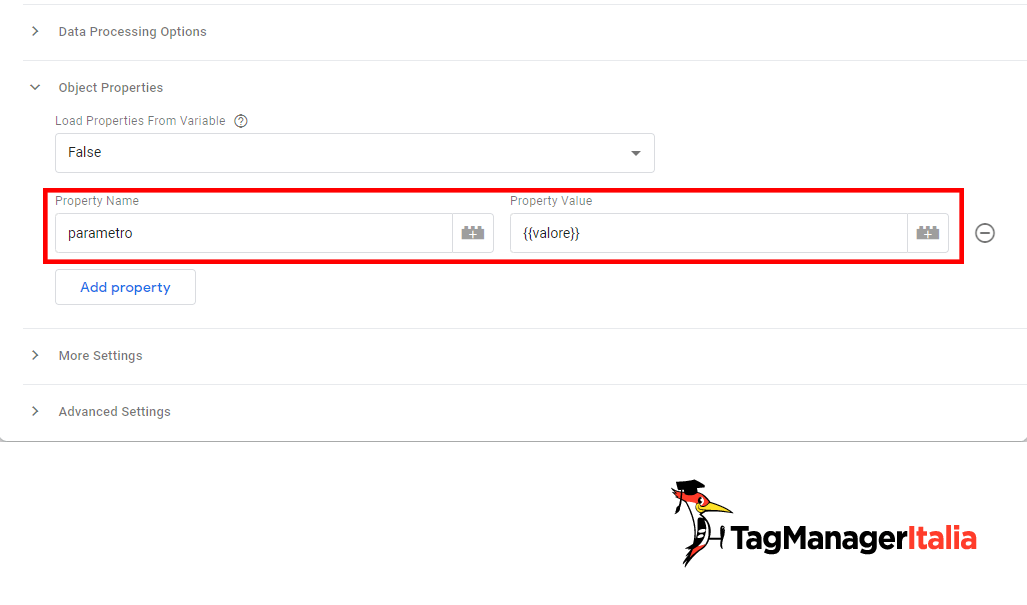 Object properties tag Facebook Pixel Google Tag Manager