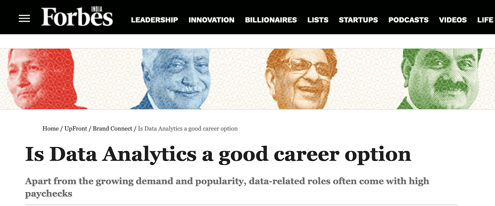 Articolo Forbes Data Analyst