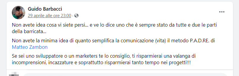 testimonianza Guido Barbacci corso come trattare gli sviluppatori: fa risparmiare un sacco di tempo, incazzature e incomprensioni