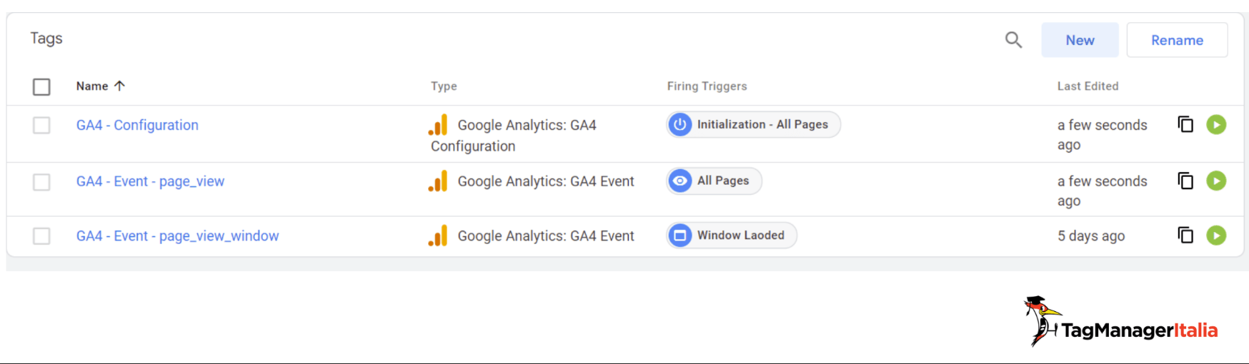 Best practice tag configurazione GA4 con GTM