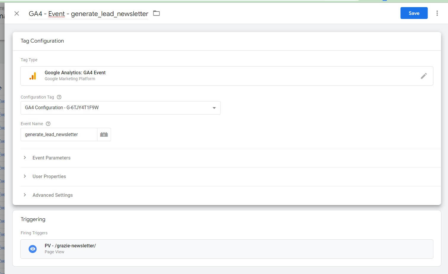 Creazione evento personalizzato tracciamento GTM in GA4 per migrazione evento GA3