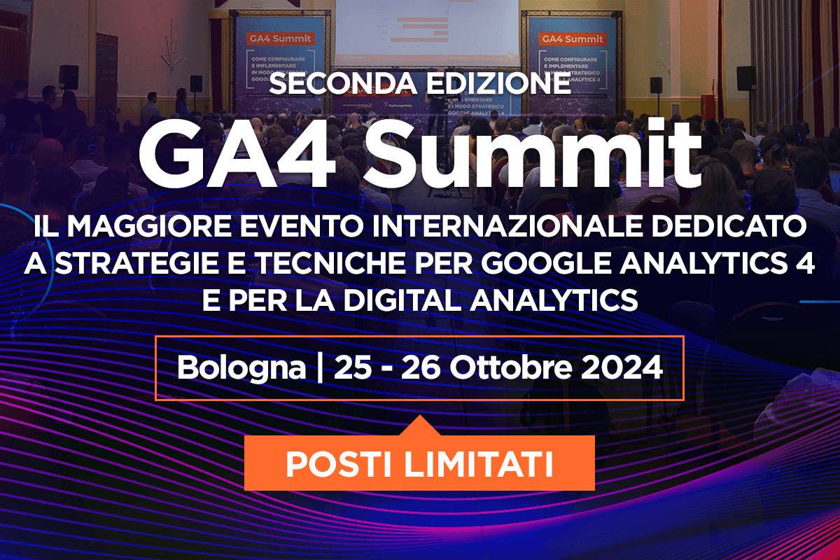 GA4 Summit 2024 - il maggiore evento internazionale dedicato a strategie e tecniche per google analytics 4