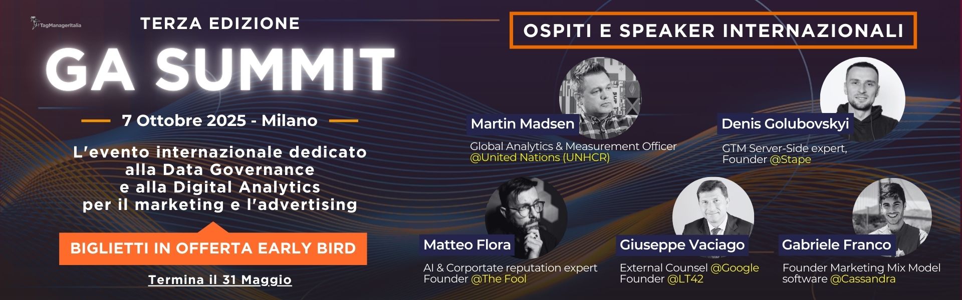 Gli ospiti e gli speaker internazionali della terza edizione del GA Summit 2025: prendi il tuo biglietto in offerta Early Bird (risparmia 200€)