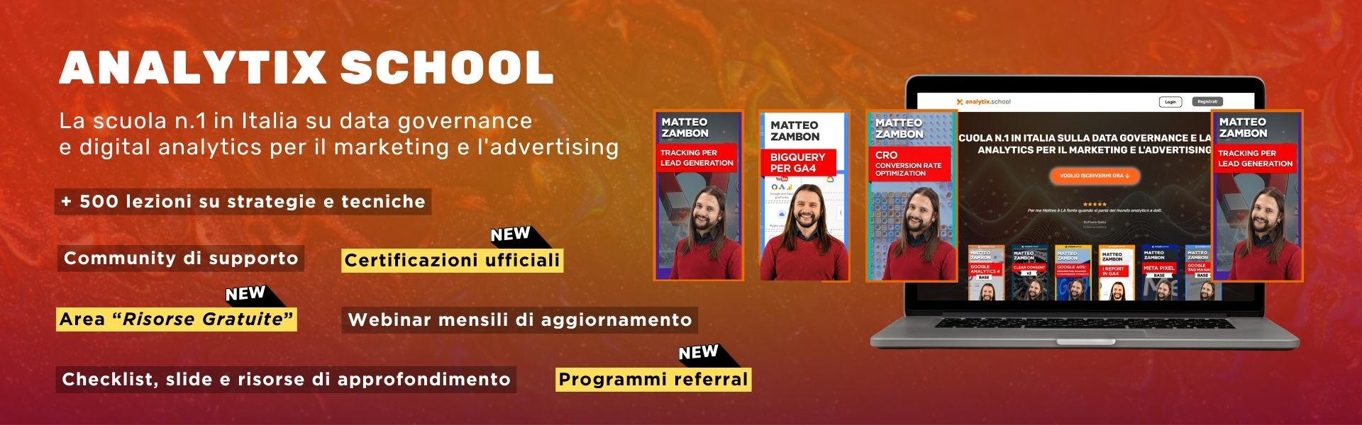 Analytix School - Attiva un account gratuito e prova la scuola n.1 su data governance e digital analytics per il marketing e l'advertising.