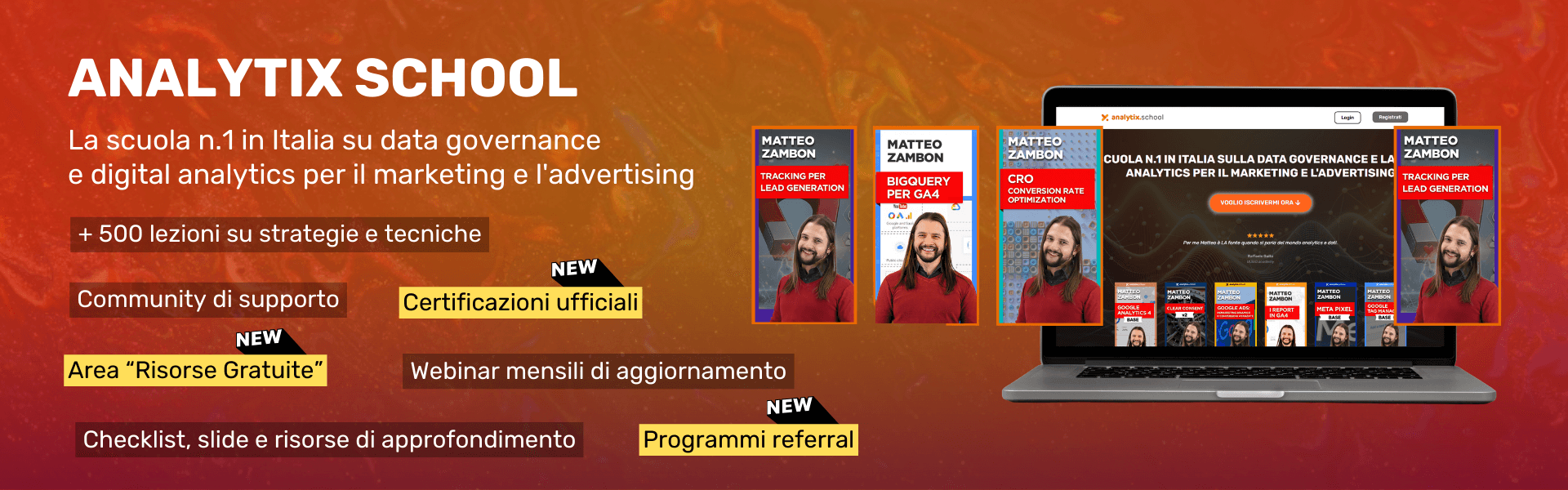 Analytix School - Attiva un account gratuito e prova la scuola n.1 su data governance e digital analytics per il marketing e l'advertising.