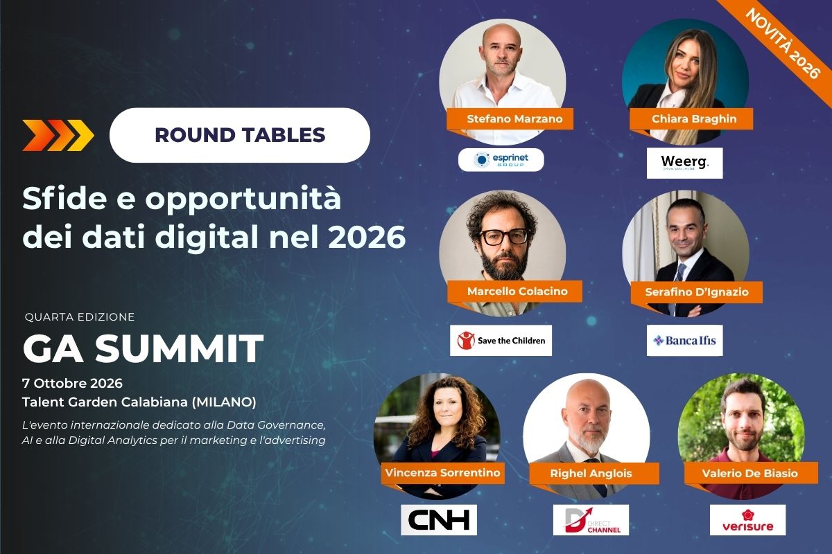 Novità GA Summit 2026! Arrivano le tavole rotonde per approfondire sfide e opportunità dei dati nel digital insieme a referenti di realtà di spicco italiane e internazionali